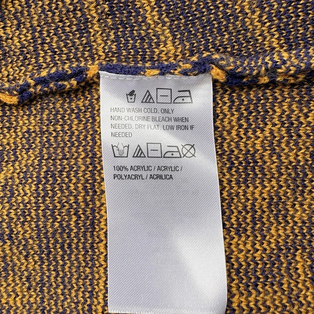 Attitudes by Renee Sweater XS Global Illusions Navy/Mustard Open‎ Front Cardigan